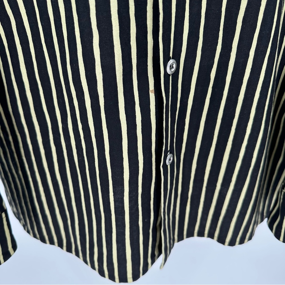 Marimekko Black and Cream Striped Button Down Shirt - Picture 4 of 16